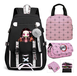 Paquete De 3 Mochilas Anime Demon Slayer Nezuko