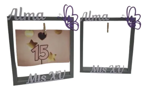 24 Souvenirs 15 Años Portafotos Personalizados Con Diseños.