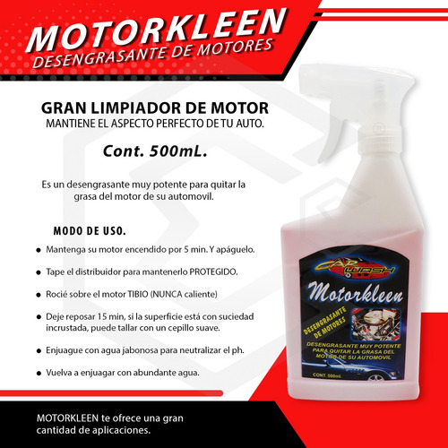 2 Desengrasante De Motor Y Limpiador Potente Car Wash 500ml