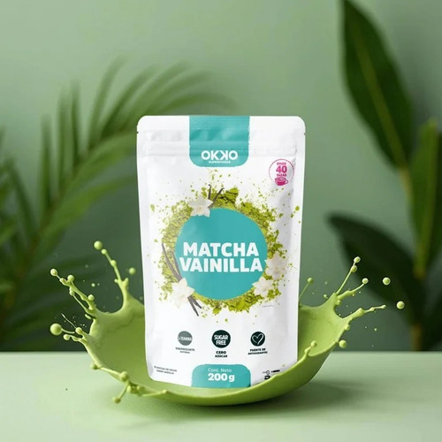 Matcha Lovers Green Okko Vainilla 200g + Espumador + Termo