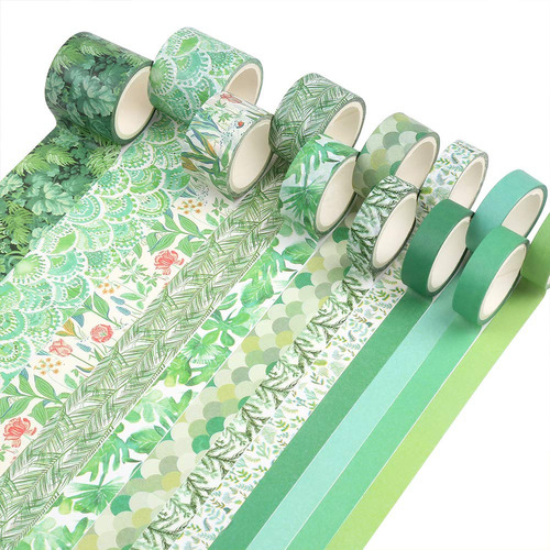 12 Rollos De Cintas Washi, Cinta Decorativa De   Floral...