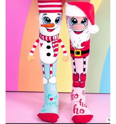 Medias Navideñas Con Dibujos Animados De Papá Noel En 3d, Es