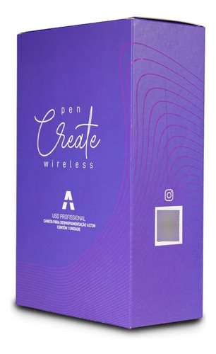 Maquina Pen Create Wireless - Preto C/ Roxo Para Tatuagem