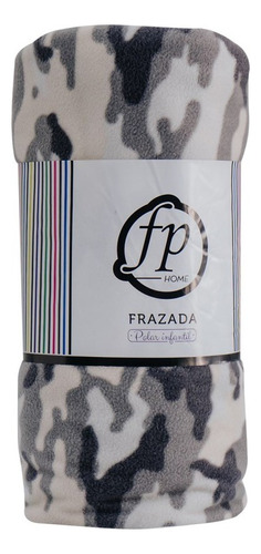 Frazada Polar 1 1/2 Plaza Camuflado Gris Fp Home