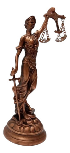 Estatua Mujer De La Justicia 32 Cm + Obelisco De 20 Cm Cobre Y Cobre