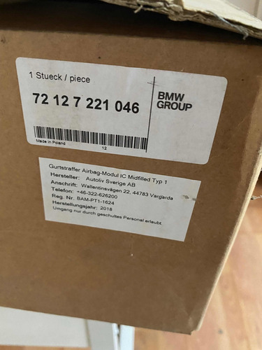 Bolsa Aire Bmw S 1 F20 S3 F30 S4t/cortina Der Nueva Original