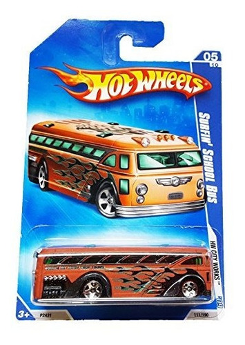 Ruedas Calientes Brown Hw City Works '09 Surfin' Bus S31sd