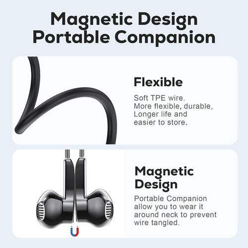 Auriculares Usb C Con Cable Magnético Y Micrófono, Entrada