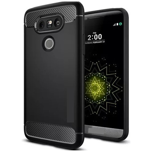 Funda Fibra Carbono Rugged Para LG Q8