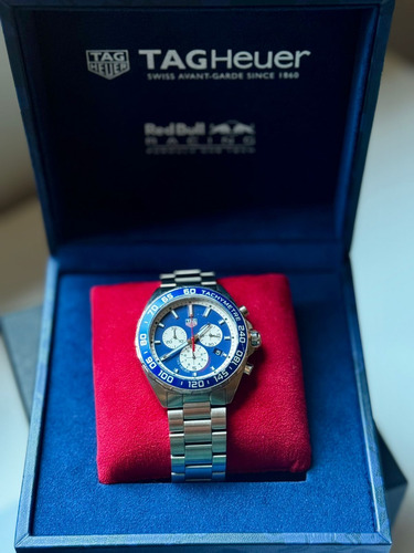 Relógio Tag Heuer F1 Red Bull Special Edition Caz1018 43mm Prateado Azul Azul (Usado)