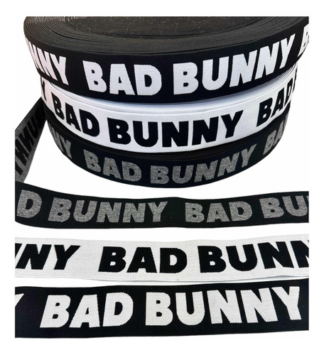 Elástico Ancho Para Ropa Bad Bunny 4cm 8mts La Fabriquita