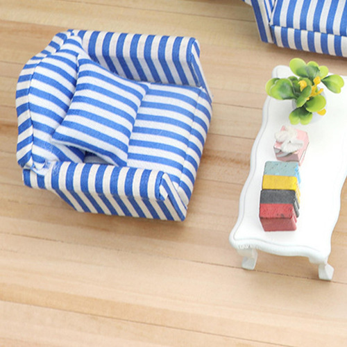 4 Sofá En Miniatura Para Casa De Muñecas 1:12, Sofá En