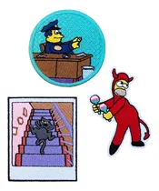 Comprar Pack Parche Bordado Simpsons Homero Malo Gorgory Gato 1