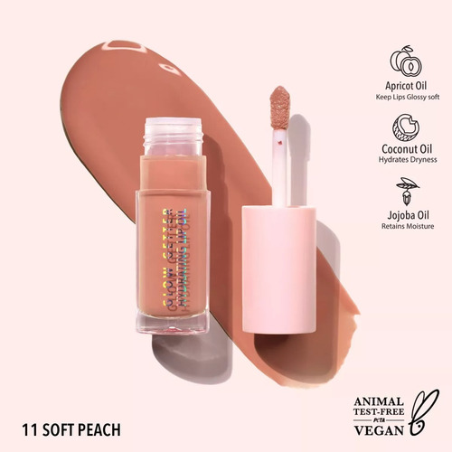 Lip Oil Glow Getter Moira Original Gloss Labios Hidratados 011-soft Peach