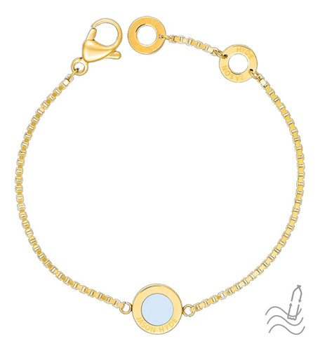 Pulsera Jason Hyde Ocean Con Cadena Chapada Oro 18k Y Charm 