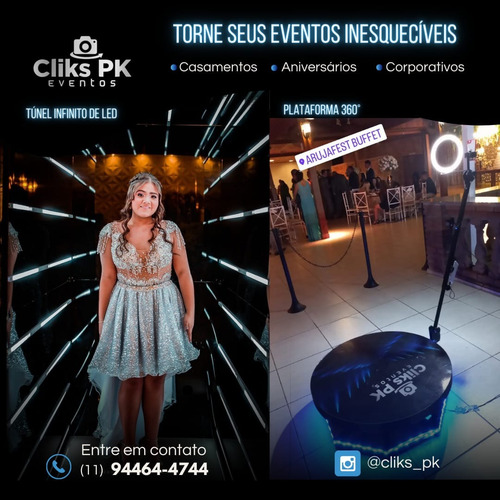Plataforma 360° E Túnel Infinito De Led