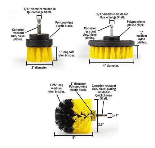 Limpeza Furadeira/escova/esfregão Kit 3 Peças