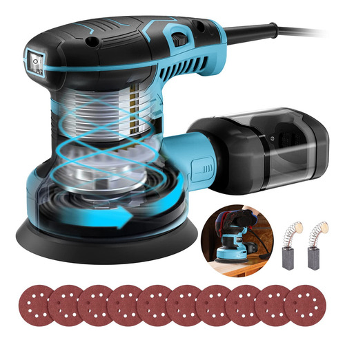 Lixadeira Elétrica Orbital Dobevi 450w Com Disco 10 Lixas Cor Azul Frequência 50hz/60hz 110v