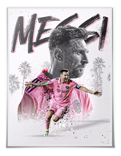 Póster De Messi De Lionel Football Superstar, Lienzo De Fútb