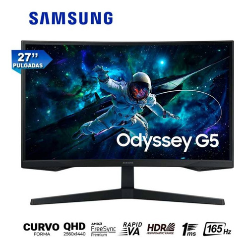 Monitor Curvo Samsung Oddysey G5 27' 2k 1ms 165hz Fsync Va