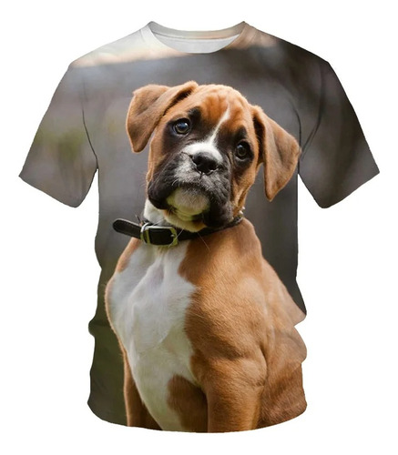 Camiseta De Hombre Con Estampado De Perros En 3d