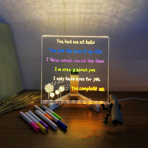 Tablero De Notas Led Con Colores Para Niños Tablero De Mensa