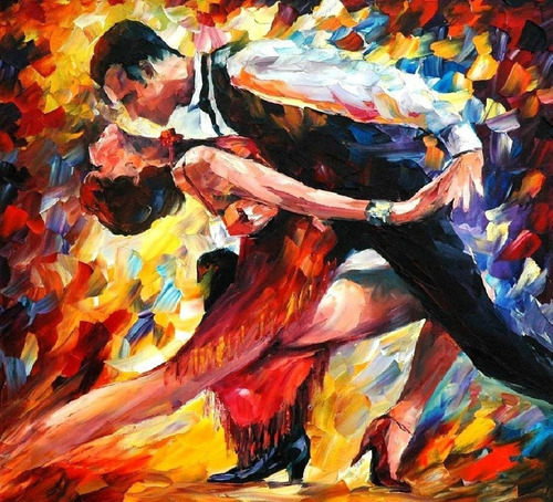 Cuadros  Deco Bailarines De Tango Afremov 100x70