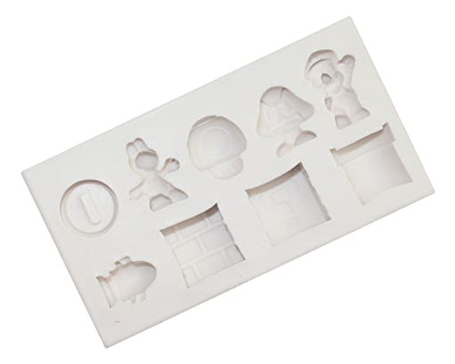 Moldes De Silicona Para Fondant De Super Mario Con 9 Cavidad