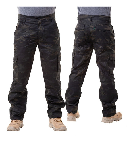 Imagem 2 de 6 de Calça Militar Tática Masculina 06 Bolsos Reforçada Rip Stop