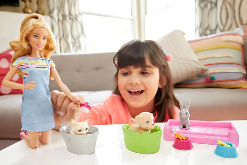 Barbie Muñeca Baño De Mascotas Mattel Con Accesorios