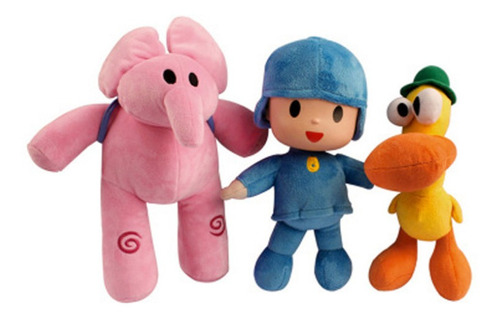 3 Piezas Pocoyo Elly Pato Muñeco De Peluche Juguete Regalo