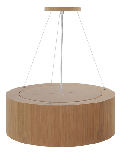 Lustre Pendente Adrilustres Em Madeira Redondo Freijó 60cm