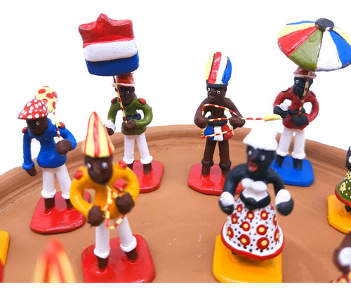 Estátua Bloco Maracatu Miniatura Escultura Cerâmica Caruaru