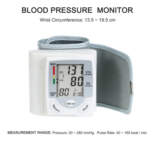 Monitor Lcd De Presión Arterial Medidor De Pulso De Muñeca