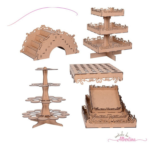 Kit Festa Mdf Provençal Coração Aniversário - Envio 24 Hs