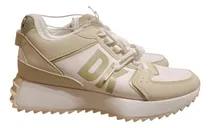 Comprar Tenis Dkny Para Dama Blanco Con Beige Y Letras Dkny En Tono Verde Seco Número 22.5 Mex \u002F Usa 5.5
