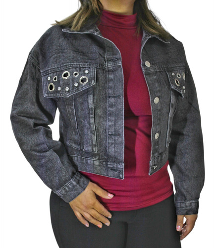 Chaqueta Jeans Mezclilla Mujer A1603 - Adcesorios