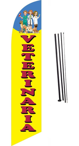 Bandera Publicitaria Veterinaria 4.2mts # 175b Con Mástil