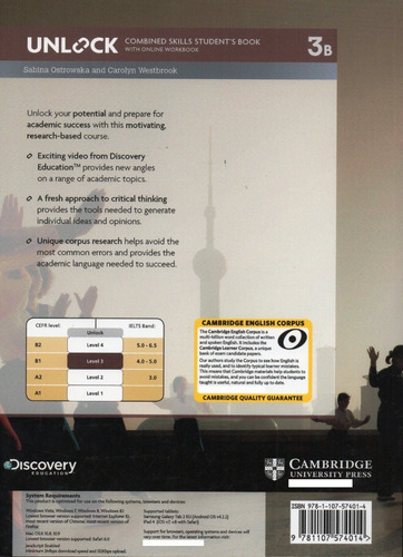 Unlock 3 - B - Combined Skills Students With Online Workbook