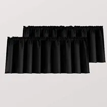 Comprar Juego De 2 Cenefas Negras Para Ventanas Cortas Y Cortas Con 