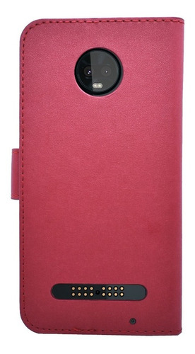 Funda Tipo Cartera Lujo Premier Diary Motorola Moto Z2 Force Color Rojo