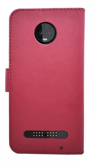 Funda Tipo Cartera Lujo Premier Diary Motorola Moto Z2 Force Color Rojo