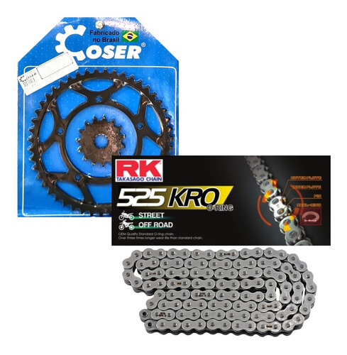 Kit Relação Coser + Corrente Rk Kro V-strom Dl 650 47x15