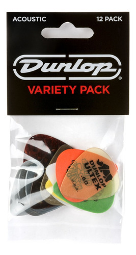 Palheta Para Violao Dunlop Acoustic Pack Kit 12 Pcs Variadas