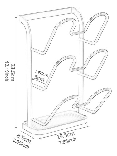 Soporte De Tapa Rack De Almacenamiento De 3 Nivel Negro