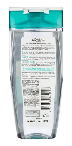 Agua Micelar Piel Mixta L´oréal Paris Hidra Total 5 X 200ml