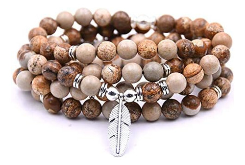 108 Collar De Pulsera De Meditación Japa Mala Con Cuentas Pa