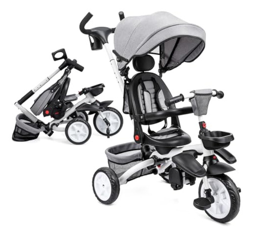 Baby Tricycle 7 In 1 Folding Toddler Bike With Removable