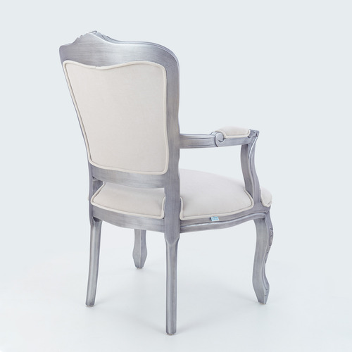 Conjunto 4 Poltronas Luis Xv De Madeira Cor Prata
