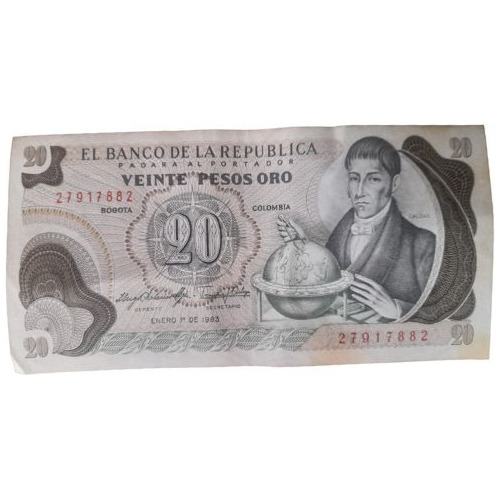 Billete 20 Pesos 1 Enero 1983 Colombia Como Nuevo